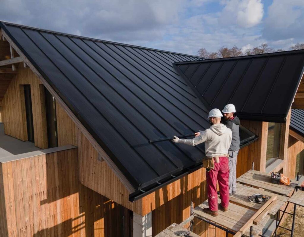 Norfolk VA Roofing Company installing concrete roof tile.