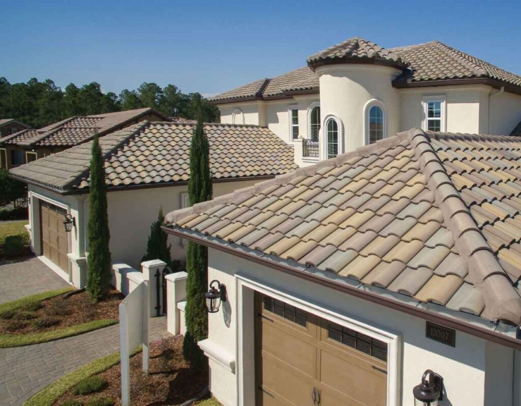 Luxury home roofing with blended clay barrel tiles Roof replacement Portsmouth VA