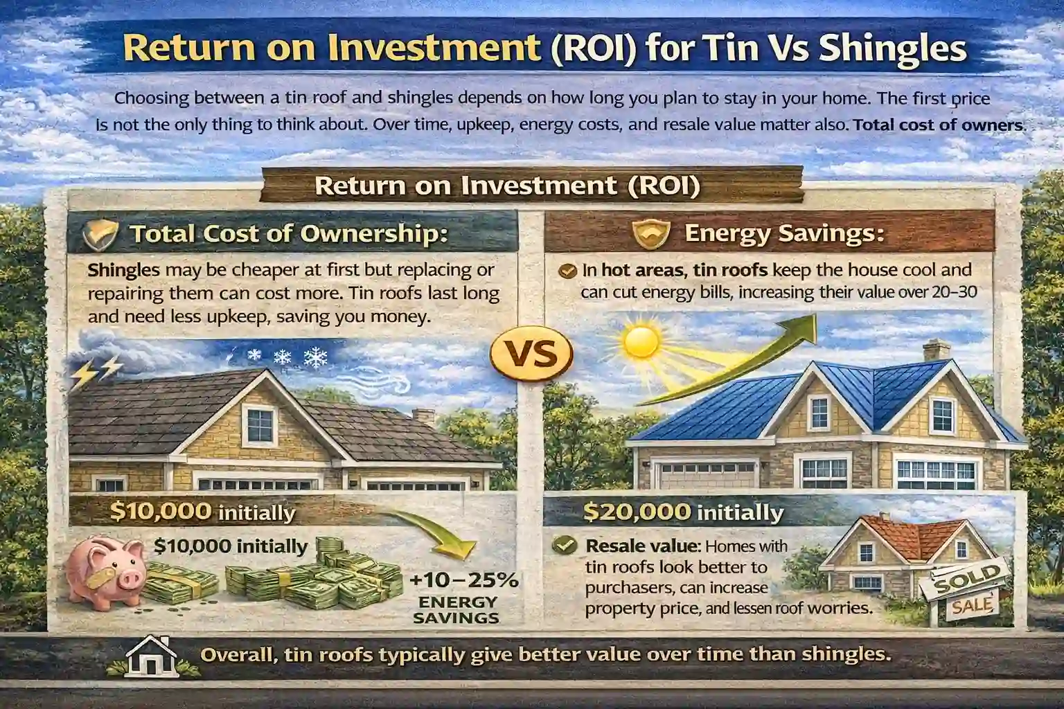 An educational infographic defining a soffit as the underside of a roof's overhang. It highlights key benefits like airflow, pest prevention, and moisture control, with a callout identifying the soffit on a home.