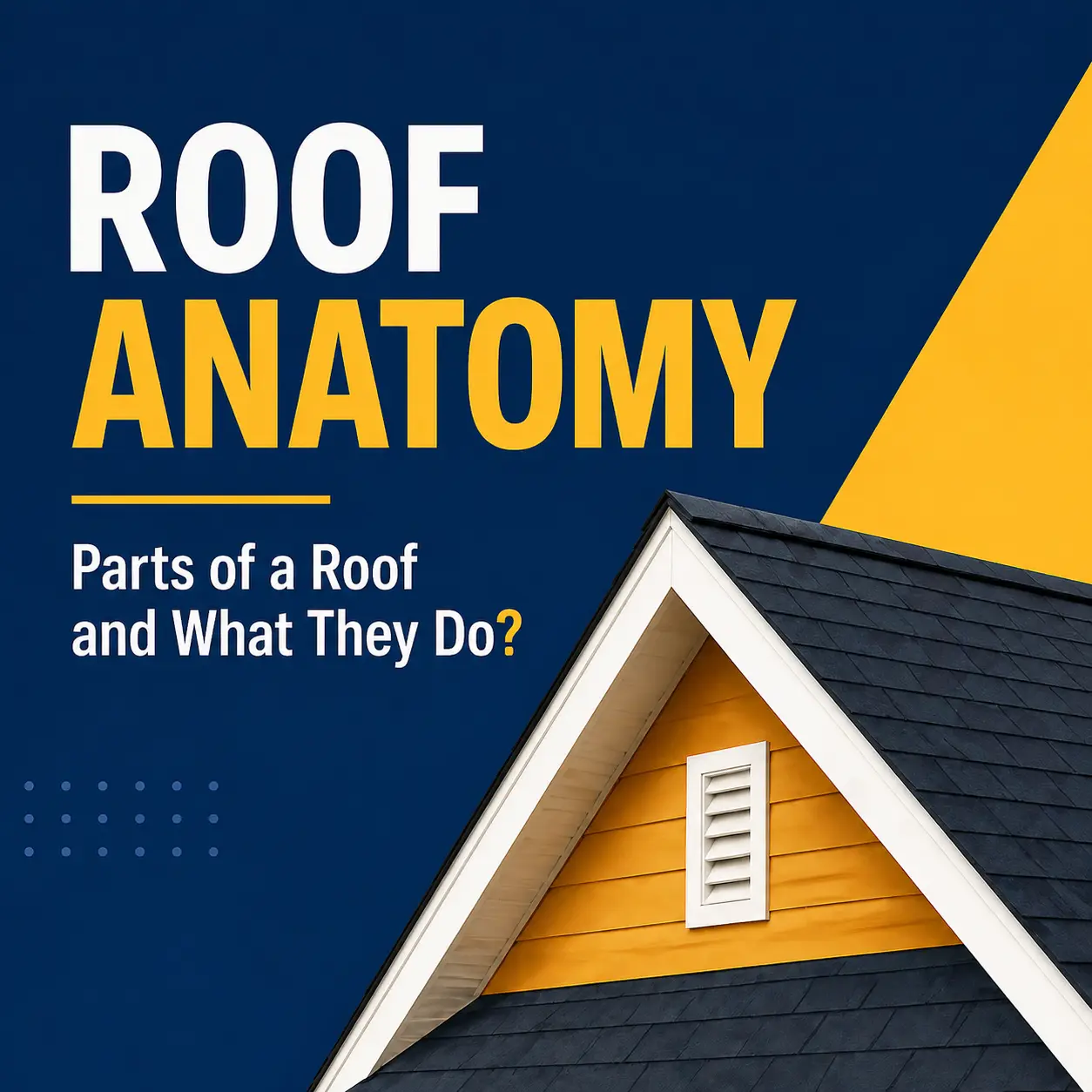 A graphic showing the parts of a roof and their functions.